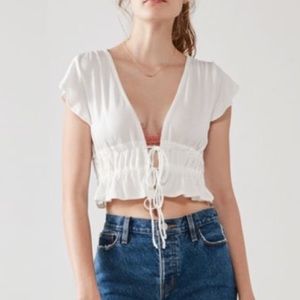 Urban Outfitters Kimchi Blue Cropped Ruffle Top